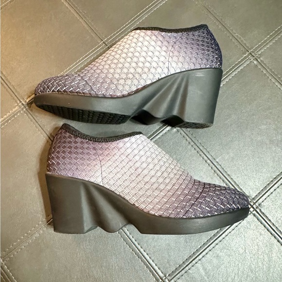 Women’s Zee Alexis Platform Wedge Grey/Silver Ombre Heels Size 41/10 - Picture 2 of 13